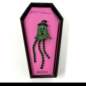 Betsey Johnson Green Ghost Brooch